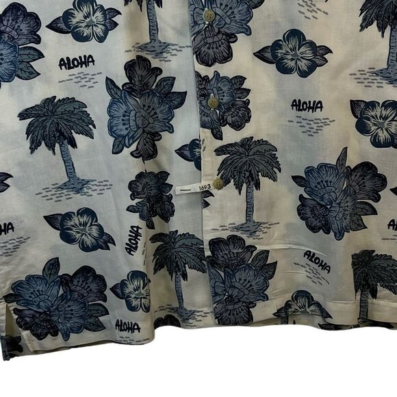 Vtg 90s Bugle Boy Hawaiian raime cotton blend Short Sleeve Button down aloha L - Picture 9 of 15